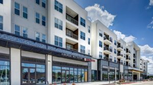 exterior shopping Texas State apartments